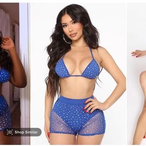 Fashion Nova rhinestone two piece sun suit
